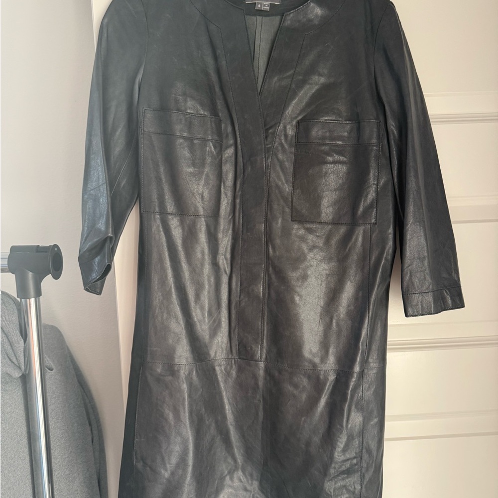 Vince Black Leather Dress (Size 6)